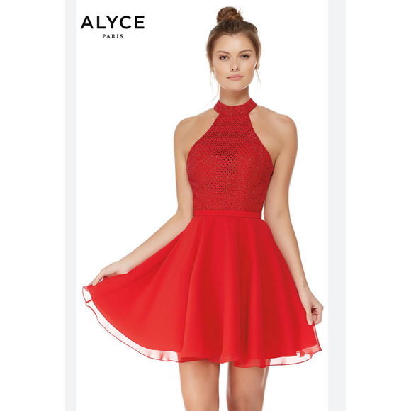NWT ALYCE PARIS DRESS PROM‎ PARTY, Fit N Flare Red sequined 10 - Picture 1 of 6